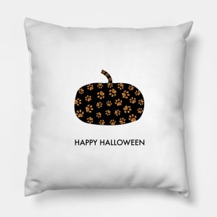 Pumpkin with paw print Pillow