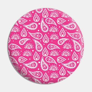 Mandala Pattern Pink and White Halloween Fall Autumn Season Pin