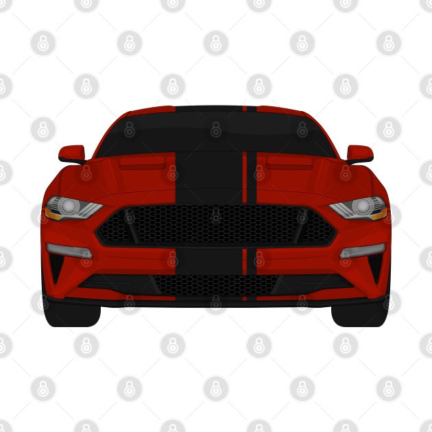 Mustang GT Rapid-Red + Black Stripes by VENZ0LIC