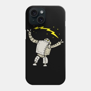 Robot Playing with Electricity Phone Case