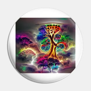 Psychedelic Tree Pin