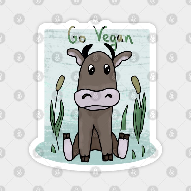 Go vegan Magnet by Antiope