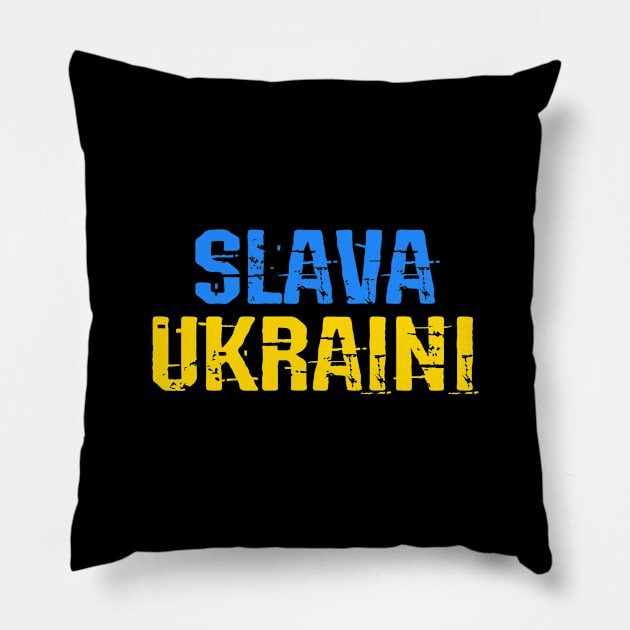 slava ukraini Pillow by BlaiseDesign