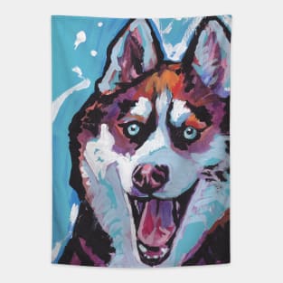 Siberian Husky Bright colorful pop dog art Tapestry