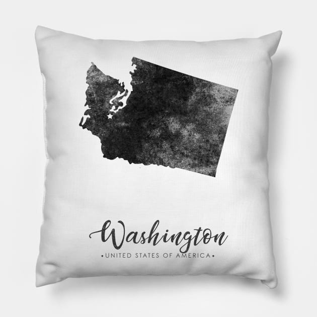 Washington state map Pillow by StudioGrafiikka