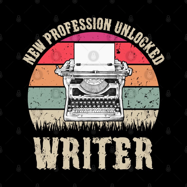 Vintage New Profession Unlocked Writer Funny Writing Books Gift by Marang