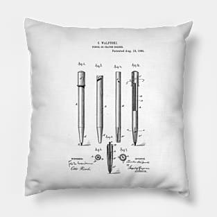 Pencil or Crayon holder Vintage Patent Hand Drawing Pillow