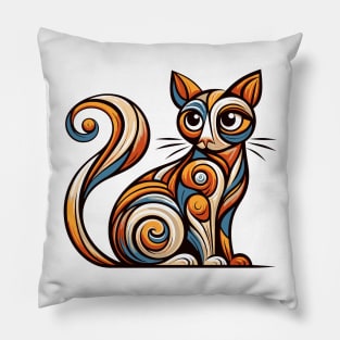 Pop art cat illustration. cubism cat illustration Pillow