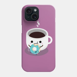 Coffee Eating Donut Phone Case