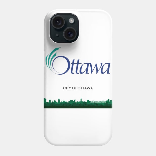 Ottawa Cityscape And Logo Phone Case by Blik's Store