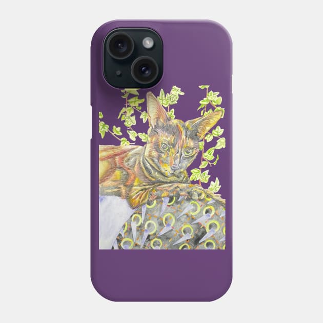 Tortie with Plants Phone Case by RaLiz