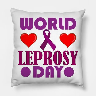 World Leprosy Day Symbolic Typography Pillow