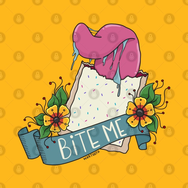 Bite Me - Poptart Vintage Tattoo by wartoothdesigns