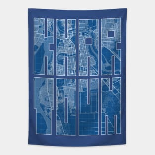 Khartoum, Sudan City Map Typography - Blueprint Tapestry