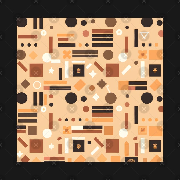 Vintage Wallpaper Design: Abstract Shapes in Muted Earth Colors. by Zenflow