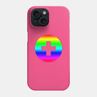 Round rainbow plus cross Phone Case