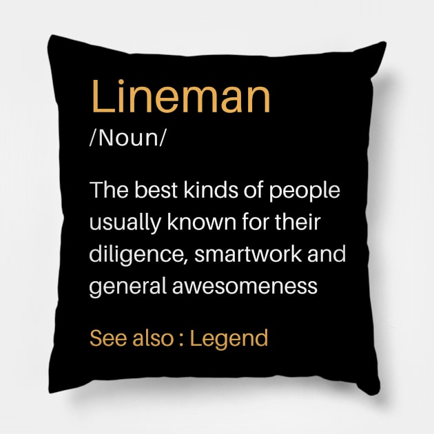 Best lineman Pillow by UniqueStyle