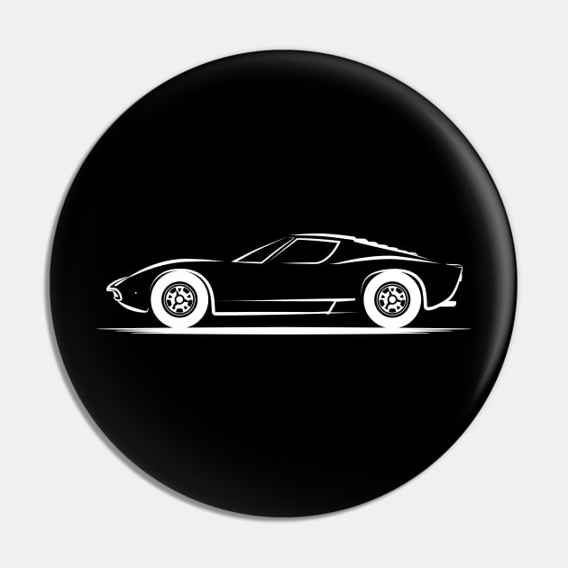 Lamborghini Miura P400 White Pin by PauHanaDesign