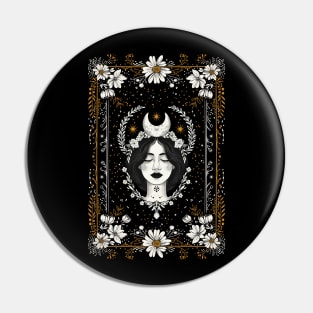 Moon Goddess - Witchy Celestial Tarot Art Pin