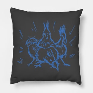 The Bad Birds (Blue) Pillow