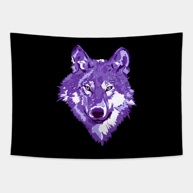 Purple Lone Wolf Totem Animal Spirit Guide Cheeky Witch Tapestry by Cheeky Witch