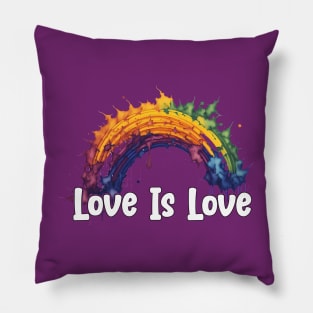 Prideful Skies LGBTQ gay pride Rainbow Colored Design Pillow