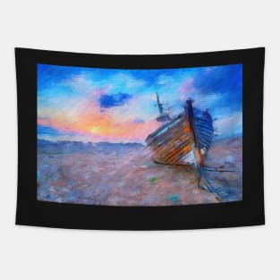 Ship on the Shore Tapestry