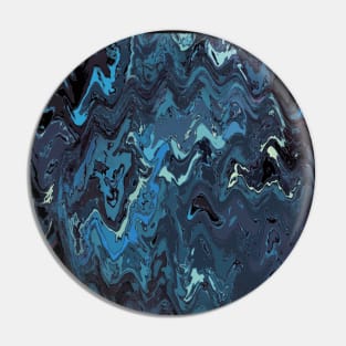 Blue Fluid Pour Acrylic Marble Pin