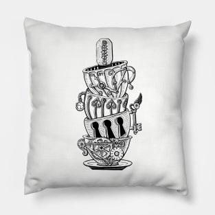 Steampunk Teacups Pillow