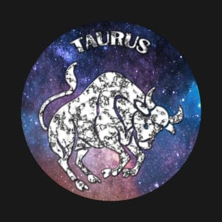 Taurus Astrology Zodiac Sign - Taurus Bull Astrology Birthday Gifts - Stars Space and White - Marble T-Shirt