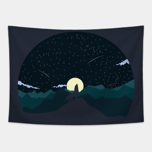 Wolf Night Tapestry