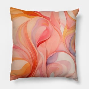 Pink and Orange Swirl Boho Abstract Pillow