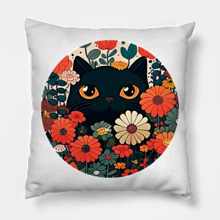Cute Kitty Cat Flower - Cat Lover Pillow