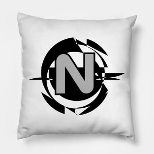 Futuristic Modern Letter N Pillow