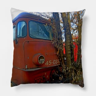 Disused loco, Romania Pillow