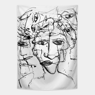 sketched faces Tapestry