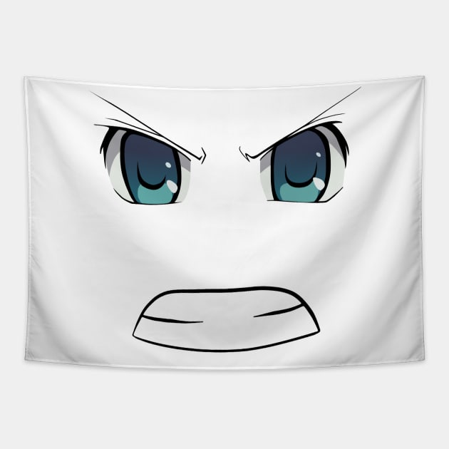 Angry Anime Face Tapestry by NyteVisions