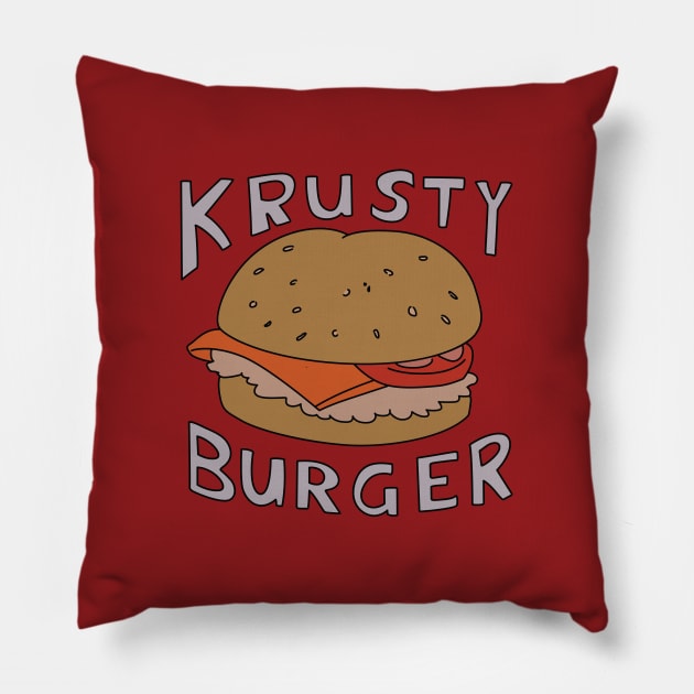 Krusty Burger Ad Pillow by saintpetty