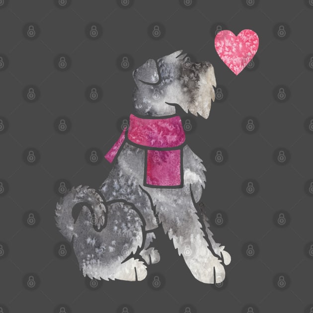 Watercolour Standard Schnauzer by animalartbyjess