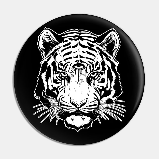 Mystic Third Eye Tiger - White Pin by GAz