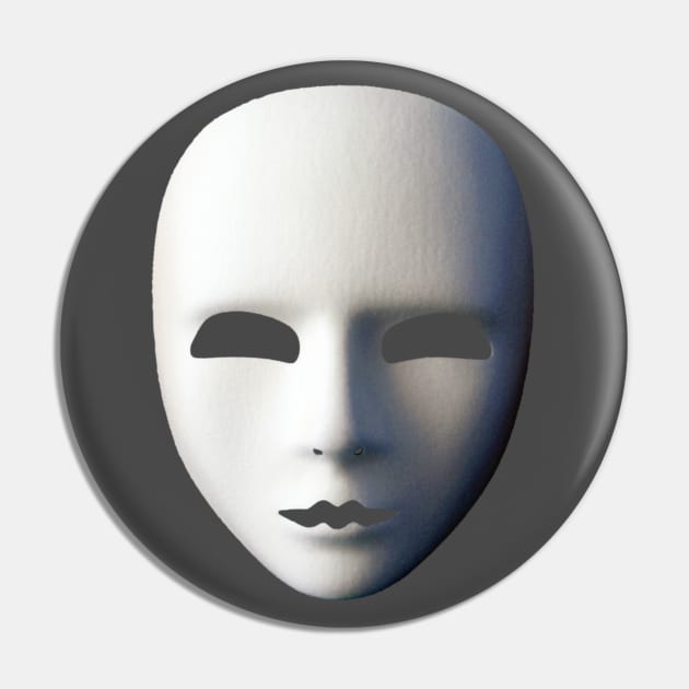 White Volto Grezzo Venetian Masquerade Mask Pin by TJWDraws