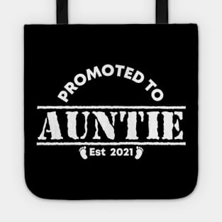 Vintage Promoted to Auntie 2021 new Aunt gift Auntie Tote