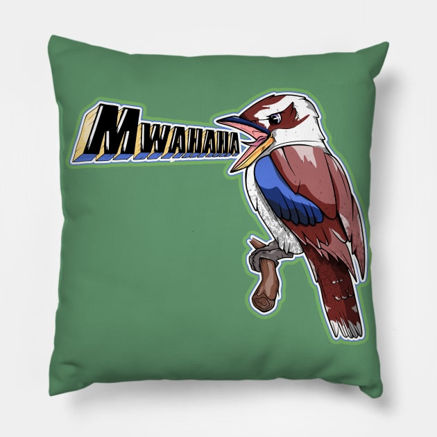 Kookaburra Laughing Pillow by mailboxdisco