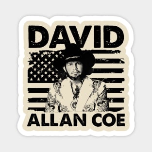 Retro American Flag Allan Coe Music Gift Magnet