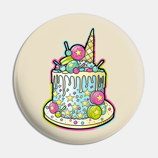 Ice cream cake with macrons and lollipops Pin by weilertsen