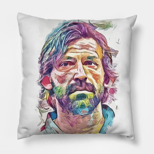 Andrea Pirlo - Italian Legend - Abstract Portrait Pillow by Naumovski