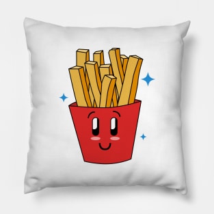 Happy smiling funny cute french fries Pillow