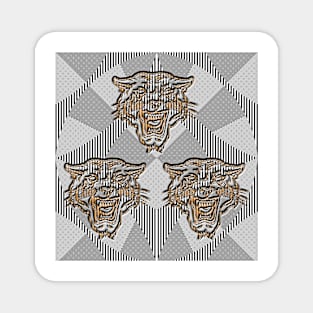 Optical Illusion Tiger Head Magnet