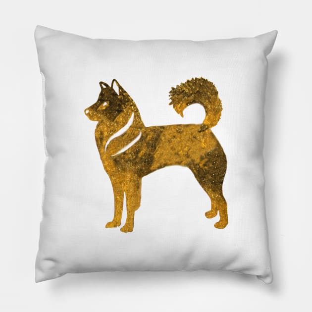 Golden Husky Dog Pillow by Manitarka