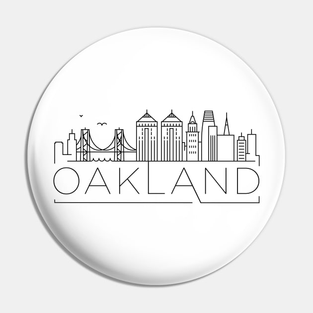 Oakland Minimal Skyline Pin by kursatunsal